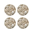 thumbnail image 2 of Disketp Starfish And Sea Shells Funny Coasters,4 Pcs Leather Coasters With Holder, Perfect Housewarming Hostess Gifts,Protect Furniture From Water Marks Scratch And Damage, 2 of 9