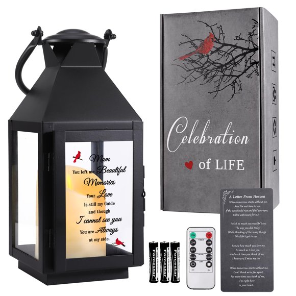 Memorial Lantern Sympathy Gifts for Loss of Mom/Loved One Bereavement Gifts in Memory of Loved One Lantern Celebration of Life Memorial Gifts Funeral Lantern Mom You Left me Beautiful Memories