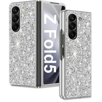 Dteck for Samsung Galaxy Z Fold 7 Case, Z Fold7 Glitter Case for Women Girls, Slim Ultra Thin Matte Sparkle Shiny Hard PC Shockproof Protective Cover for Samsung Galaxy Z Fold7,Silver