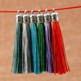 thumbnail image 3 of U8MO 2X 6cm Metal Cap Earrings Tassels Trim Pendant Jewelry Making DIY 12 Colors-4# yellow-2pcs, 3 of 6