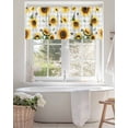 thumbnail image 4 of Curtain Valance for Windows,Summer Sunflower on Gery Plaid Kitchen Valances Rod Pocket Short Curtains,Vintage Buffalo Check Window Treatment Panel for Bedroom Bathroom 42x12in, 4 of 9