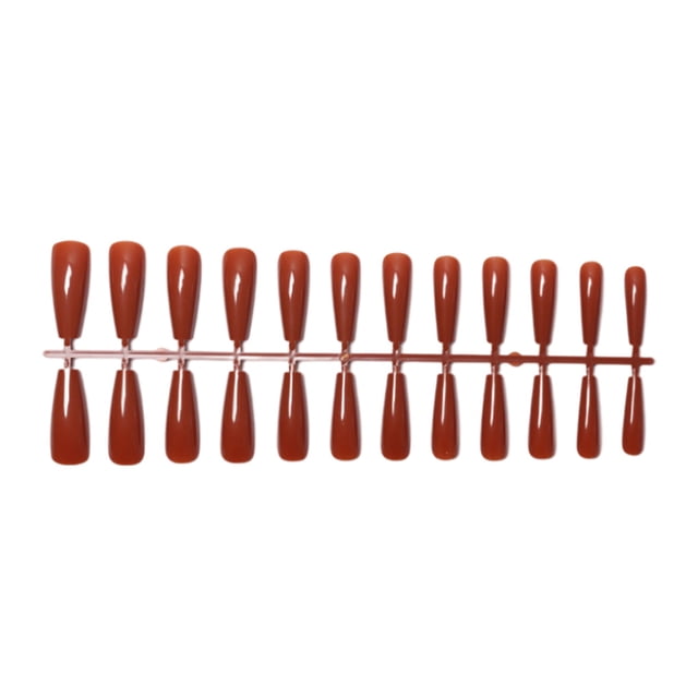 Vogacara 24 piezas Extra largas Prensa en uñas Artificial DIY Sólido Duradero Francés Elegante Uñas acrílicas para salones de manicura Arte Cubierta Juegos de manicura 18 calabaza Vogacara CE011405-18
