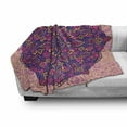 thumbnail image 3 of Purple Mandala Soft Flannel Fleece Throw Blanket, Abstract Flower Circle Shaped Universe Eastern Image, Cozy Plush for Indoor and Outdoor Use, 70" x 90", Multicolor, by Ambesonne, 3 of 6