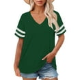 thumbnail image 2 of Green Women's Short Sleeve T-shirt, Plus Size V Neck T Shirts Women Short Sleeve Tops Casual Summer Tshirts Loose Fit Tee,Women's Short sleeve T-shirt XL, 2 of 4