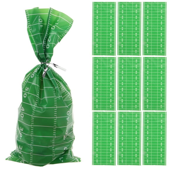 FONDOTIN Candy Bread Bags Assorted Color Opp Material Football Theme for Decor