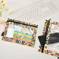 thumbnail image 4 of 2 Pack Pencil Pouch for 3 Ring Binder Smooth Zipper Folders with Pockets Clear Window Pencil Case Abstract Colorful Small Flowers, 4 of 6