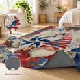 Red Firework Recipes Independence Day Gnome Area Rug 5'x7', Country Red Blue Stripe Pennant ...