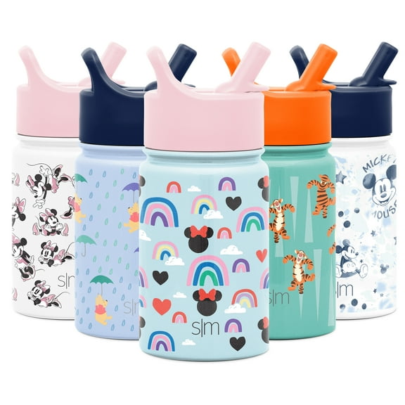 Simple Modern Summit 10 oz Blue, Pink and Multi-color Double Wall Vacuum Insulated Stainless Steel Water Bottle with Wide Mouth and Straw Lid.