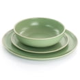 thumbnail image 2 of Gibson Elite Serenade 16 Piece Round Stoneware Dinnerware Set in Green, 2 of 7