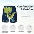 thumbnail image 6 of Picia Dino Playing Roller Skate pattern Mens Swim Trunks with Compression Liner Stretch Beach Shorts Quick Dry with Zipper Pockets No-Chafing Board Shorts-Medium, 6 of 9