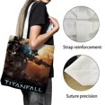 thumbnail image 3 of Titanfall Bolso de tela con estampado de lienzo para mujer, bolsa de compras reutilizable y estética, con cremallera interior, regalo para mujer,38*45cm., 3 of 6