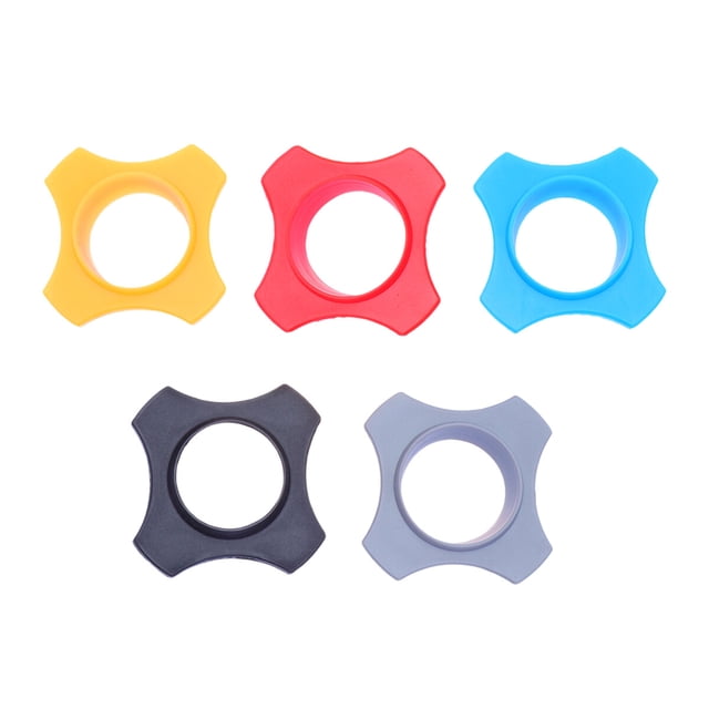 5 soportes de silicona para micrófono, antideslizantes, circulares, de repuesto para KTV (naranja, azul, negro, gris y rojo, uno de cada uno)
