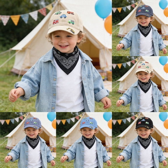 Toddler Baseball Hat Childrens Baseball Cap With Car Design Embroidered For Boys And Girls Cartoon Mesh Cap Outdoor Sun Hat 3-8 Years,Black