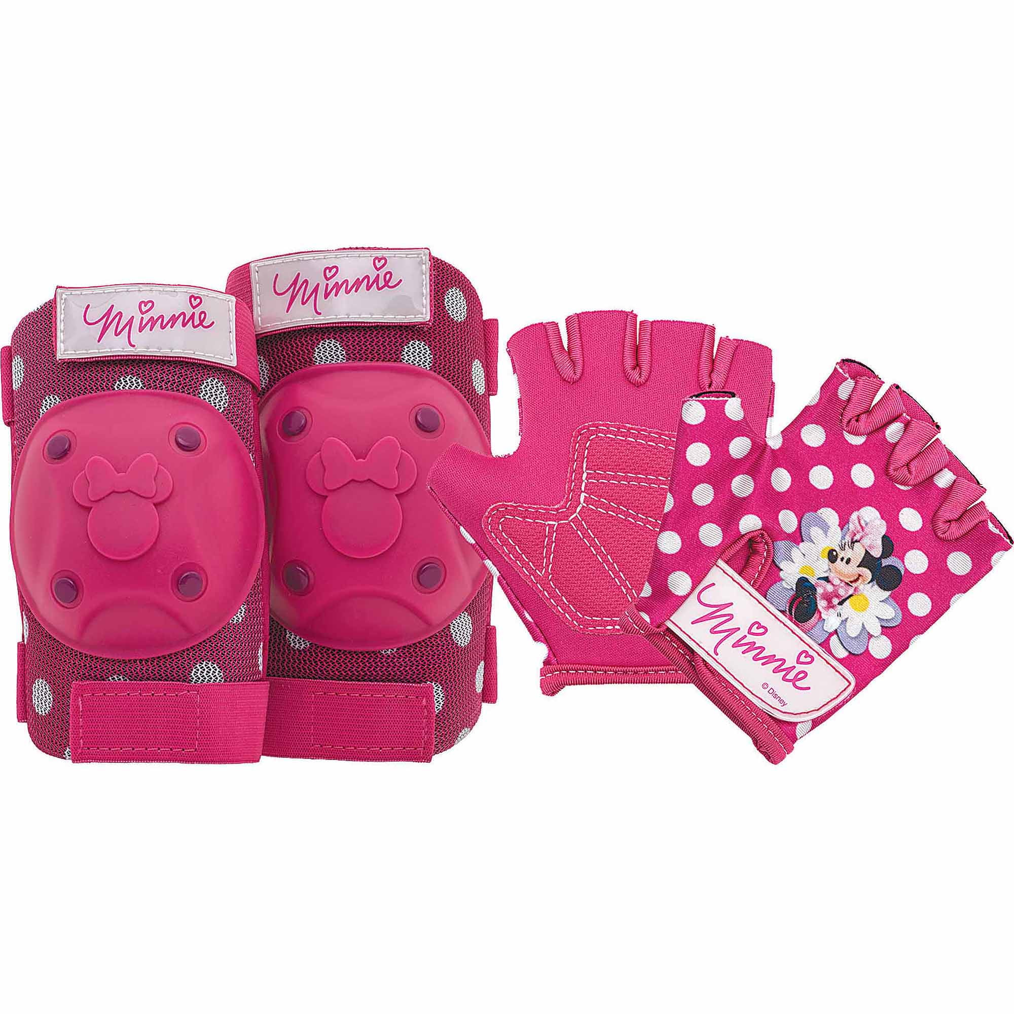 Disney Minnie Mouse Protective Pad and Glove Set, Pink by Bell Sports
