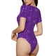 thumbnail image 2 of Balery Purple Glitter Body de cuello redondo de manga corta para mujer Tops de manga corta Tops básicos-Large, 2 of 7