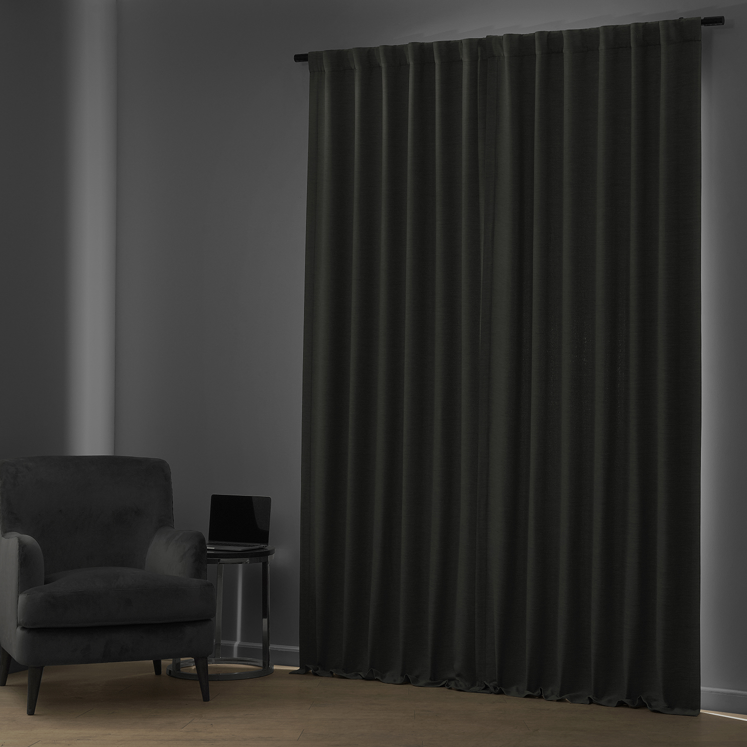 Half Price Drapes Smoked Truffle Bellino Textured Faux Linen Room Darkening Curtains For Bedroom & Living Room Curtains(1 Panel), Curtains 120 Inches Long, 50W X 120L