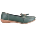 thumbnail image 5 of ABSOLUTE FOOTWEAR Womens Slip On Casual Leather Loafer Deck Boat Shoes Sandals - Hunter Green - US 8, 5 of 7