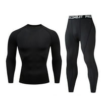 Odeerbi Pants for Men Four Seasons Quick Drying Leisure Fitness Two Piece 2025 Long Sleeved Trousers Black