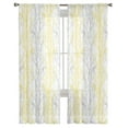 thumbnail image 3 of Yellow Gray Sheer Curtains 84 Inches Long 2 Panels Set, Window Sheer Curtains for Living Room/Bedroom, Pastoral Botanical Branch Aesthetics Light Filtering Rod Pocket Curtain 52'' x 84'' x 2, 3 of 7