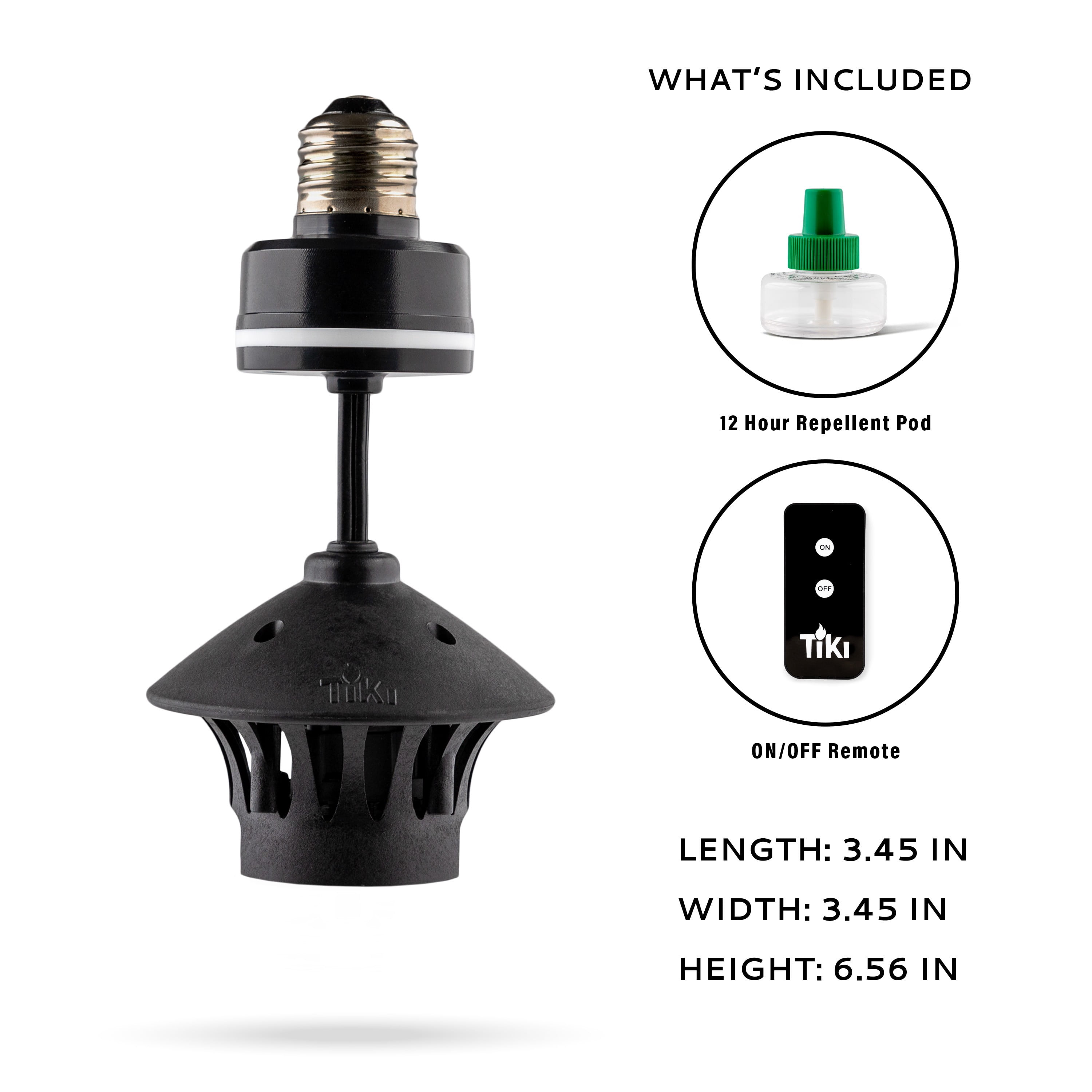 TIKI BiteFighter Plug & Repel Mosquito Repellent for Outdoor String Lights with 12-Hour Repellent Pod Included, Odor-Free, Easy Install, 110 sq. ft. Coverage