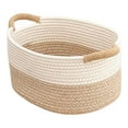thumbnail image 3 of Cesta tejida de cuerda de tela para organizar juguetes, cesta decorativa suave con asas 33 cm x 24 cm x 18 cm, 3 of 9