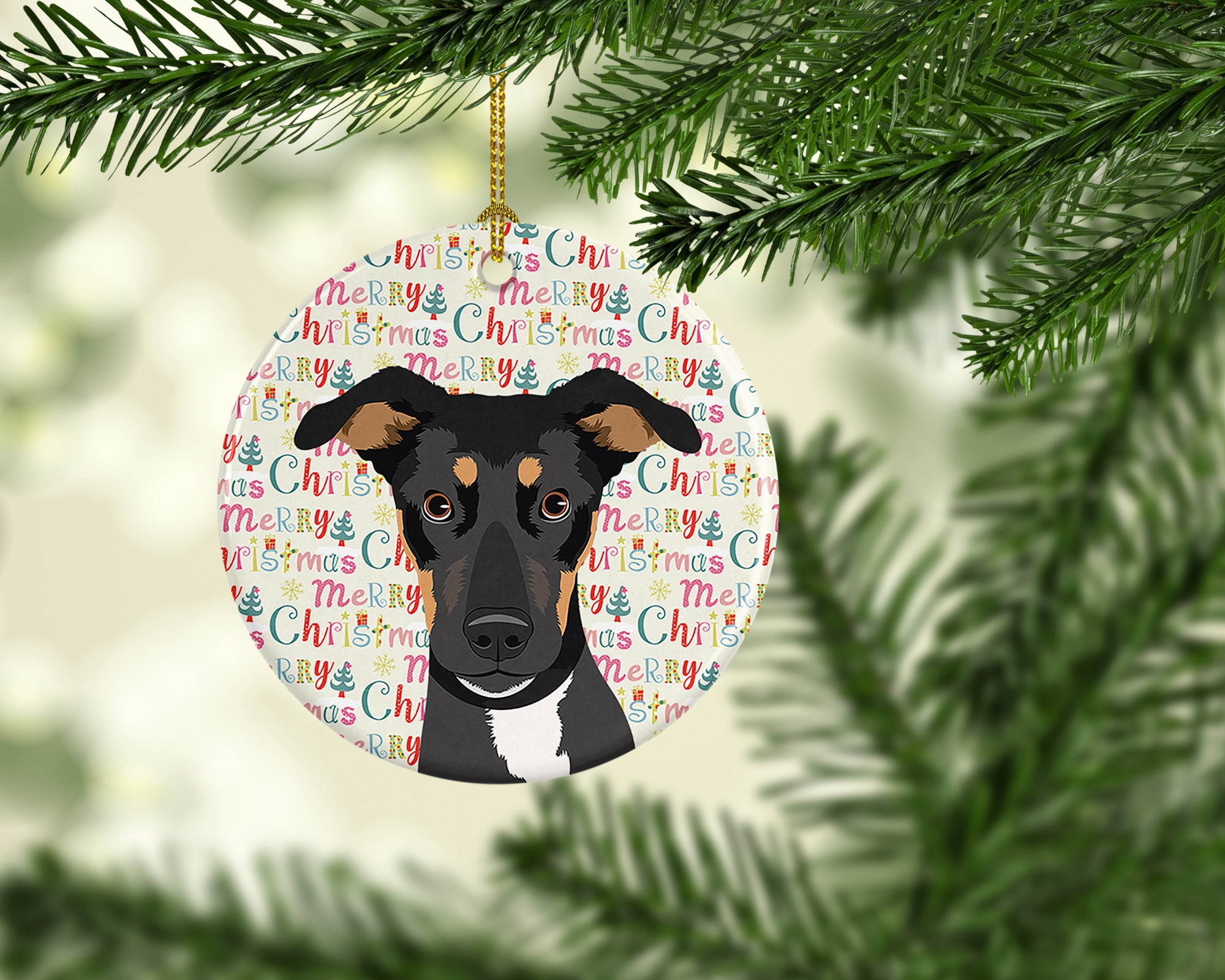 Rottweiler Black and Tan #6 Christmas Ceramic Ornament 2.8 in x 2.8 in