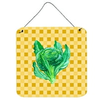 Carolines Treasures BB7186DS66 Broccoli on Basketweave Wall or Door Hanging Prints 6x6 multicolor