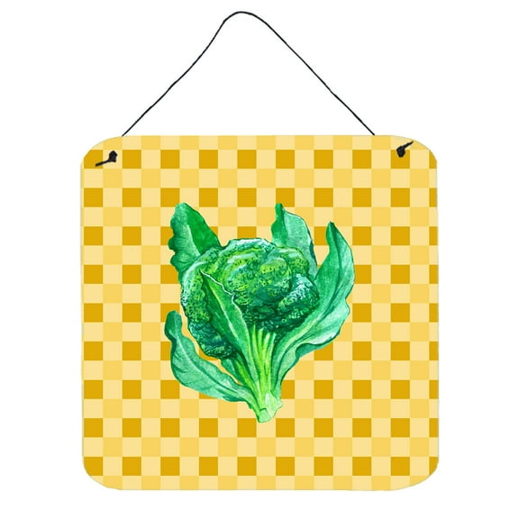 Carolines Treasures BB7186DS66 Broccoli on Basketweave Wall or Door Hanging Prints 6x6 multicolor