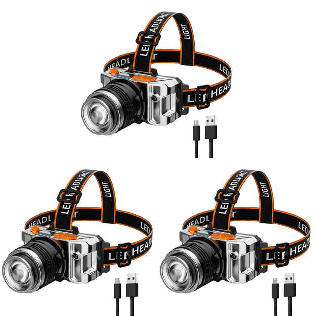 Linterna Frontal LED Portátil para Acampar Linterna Frontal Recargable Por USB para Exteriores