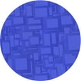 thumbnail image 1 of Ahgly Tapis Rond Lavable en Machine Intérieur Ruban Bleu Transitionnel, 3 Pieds Rond, 1 of 7