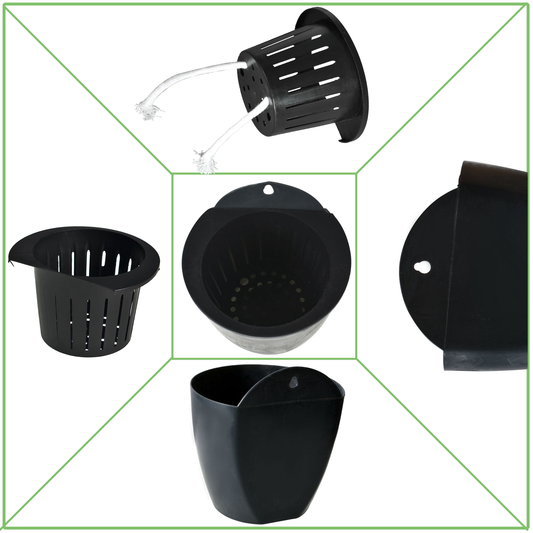 waltyotur 7Pack Self-watering Plant Flower Pot Wall Hanging Plastic Planters with Hooks