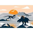 thumbnail image 2 of Kids Wallpaper Wall Mural - Abstract Dinosaurs Landscape, 2 of 5