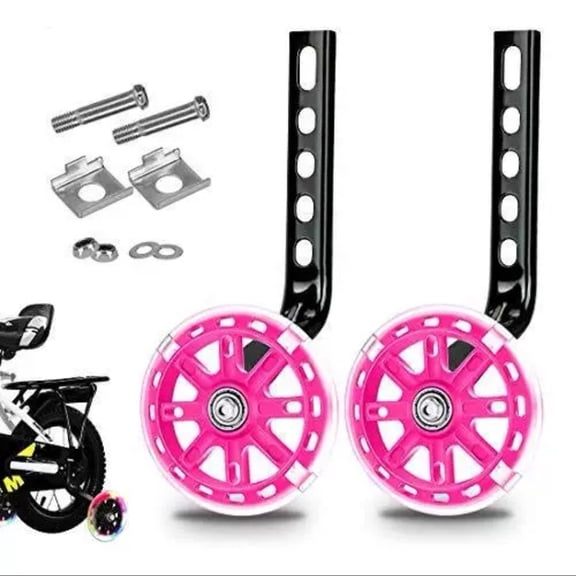 Clearance Under $12.39! 1PAIR Training Support Wheels, Steel Bracket with Rubber Tires for 12-20 Inch Bikes, Steel Rubber, for Beginner Riders, (12-20in, Black)