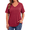 Dark-Red, variant on WellSize Plus Size Womens T Shirts V Neck Tunic Tops for Women Summer Short Sleeve Shirts Basic Tops
