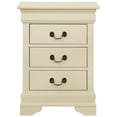 thumbnail image 3 of Maklaine Contemporary Wood Veneers 3 Drawer Nightstand in Beige, 3 of 5
