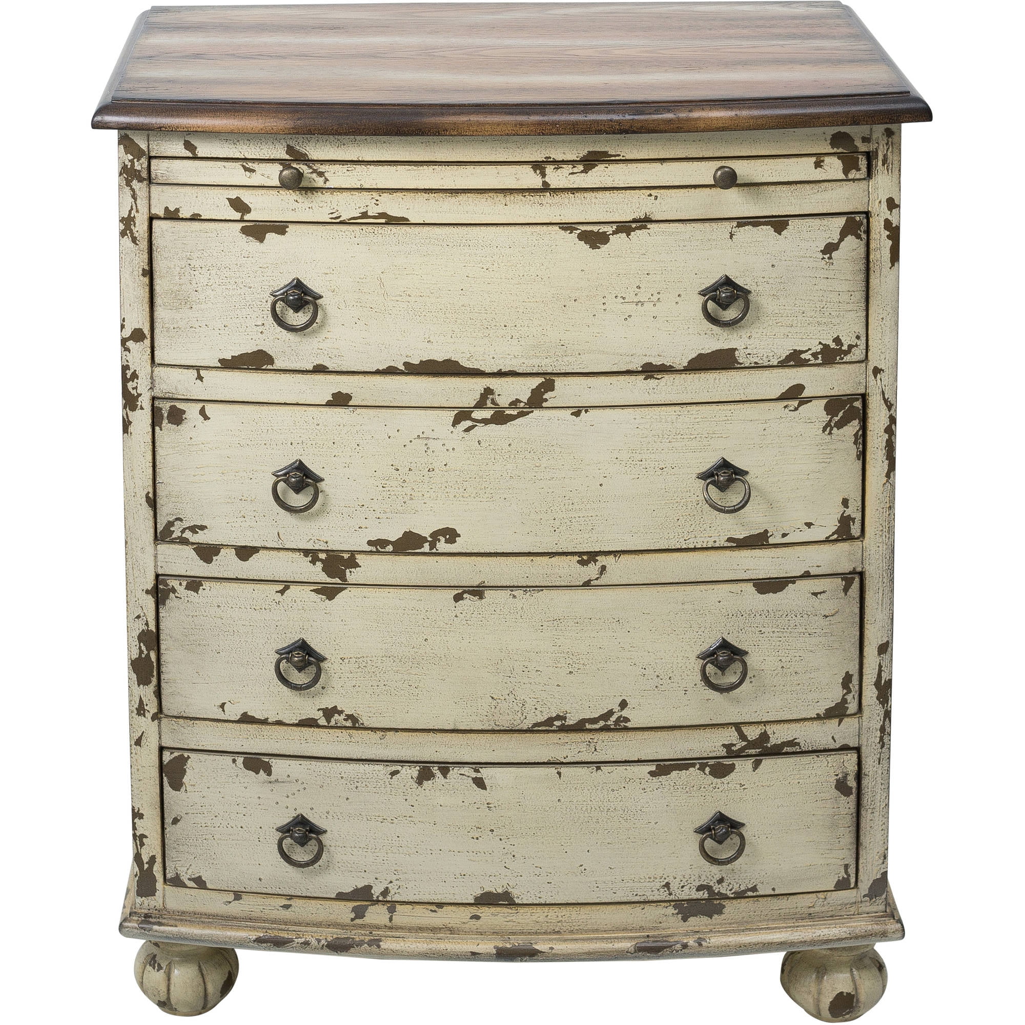 White Distressed Two Tone Drawer Chest