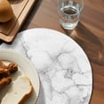 thumbnail image 3 of Marble Grey White Round Placemats Set of 2 for Dinning Tables,Heat-proof Braided Table Mats 13 Inch,Cracked Rock Greyscale Fake Stone Washable Place Mat for Kitchen Restaurant Party Table Decor, 3 of 9