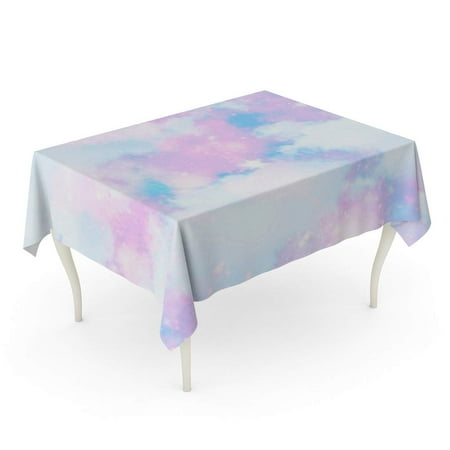 KDAGR Blue Unicorn Cloud Sky Galaxy Printseamless Pattern in Pink Tablecloth Table Desk Cover Home Party Decor 52x70 inch