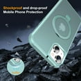 thumbnail image 2 of Magnetic for iPhone 14 Plus Case with Stand [ Grade Drop Tested][Compatible with Magnet] Ring Translucent Slim Hard Back Soft Edge, Green, 2 of 14