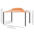 thumbnail image 3 of Outsunny 10 x 13ft Aluminum Frame Gazebo Canopy, Orange, 3 of 10