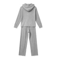 thumbnail image 4 of HAiming Plus Size Pajama Sets for Women 2 Piece Sleepwear Ribbed Knit Long Sleeve Hoodies Loose Pants Lounge Sets, 4 of 5