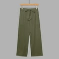 thumbnail image 5 of Pants Women Tie Front Plus Size High Waisted Dress Pants Business Casual Straight Leg Work Capris With Pockets Olive Green, 5 of 8