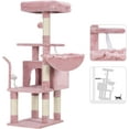 thumbnail image 5 of Cat Tree with Toy, Cat Tower condo for Indoor Cats, Cat House with Padded Plush Perch, Cozy Hammock and Sisal Scratching Posts,Skin Pink, 5 of 14