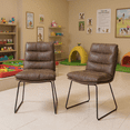 thumbnail image 1 of Homy Casa Set of 2 Modern Dining Chairs with Faux Leather Upholstery and Streamlined Metal Legs, 1 of 7