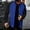 Blue, variant on Men's Zip Up Jacket Stand Collar Color Block Waffle Knit Elastic Cuffs Athletic Coat with Zipper Pockets Gray Size XL
