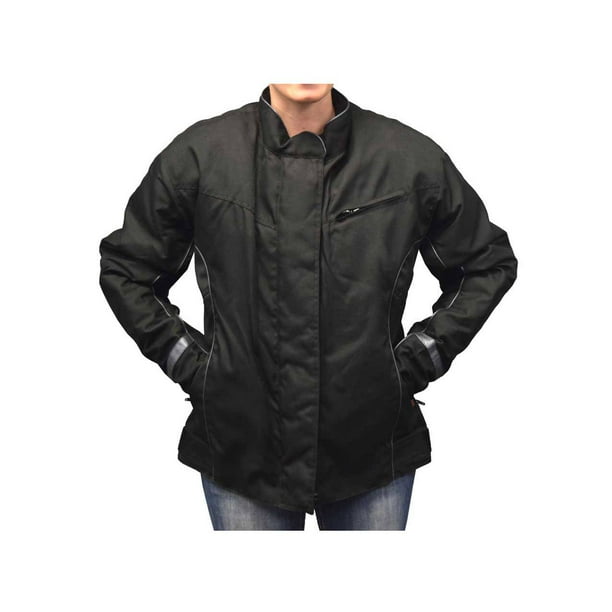 Redline Women's Body Armor Racing Nylon Jacket w/ Liner, Solid Black L-4014  (M)
