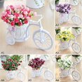 thumbnail image 4 of Soporte para plantas con flores artificiales para bicicleta, macetero nostálgico para jardín, decoración para el hogar y bodas (morado), 4 of 4