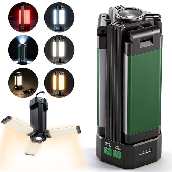 Rechargeable 10400mAh LED Camping Light, 2200LM Lantern for Power Outages, Flashlights for Emergency with Power Bank,Stepless Dimming & 5 Modes, Hook & Magnetic Base for Outdoor, Home, Hurricane