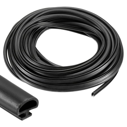 Window Weather Stripping Door Seal, 2 Pack 5/16" Wide Bulb Bubble TPE Weatherstrip Seal for 5/32" Slot (10 m/33 ft, Black)