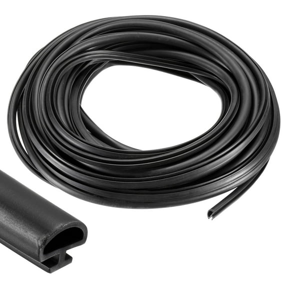 Window Weather Stripping Door Seal, 2 Pack 5/16" Wide Bulb Bubble TPE Weatherstrip Seal for 5/32" Slot (10 m/33 ft, Black)